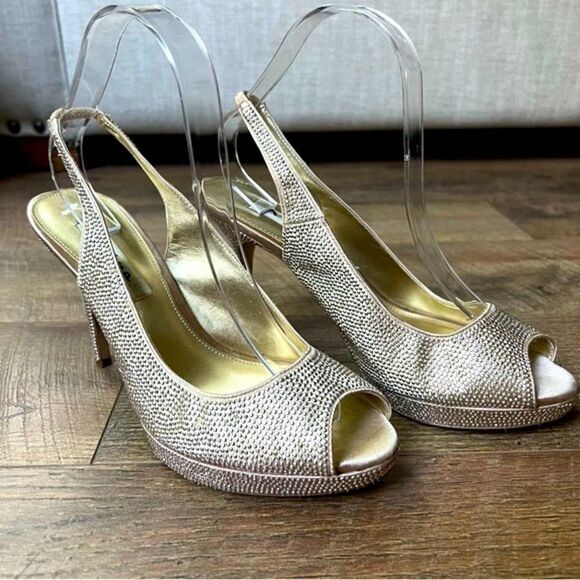 stilettos Nina New York High Heels //
Nina Gold Glitter Stilettos heels Sz 8.5 - Picture 2 of 16